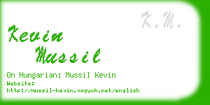 kevin mussil business card